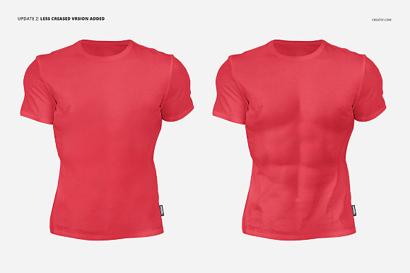 T-shirt on Muscular Man Mockup Set in Product Mockups - product preview 4
