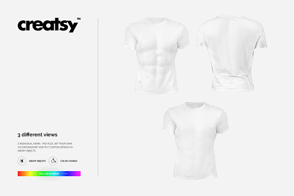 T-shirt on Muscular Man Mockup Set in Product Mockups - product preview 7