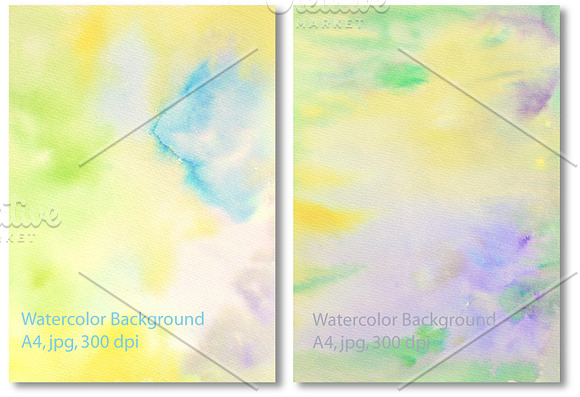 Green Yellow Watercolor Background in Textures - product preview 1