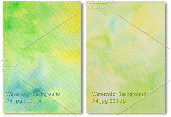 Green Yellow Watercolor Background in Textures - product preview 2