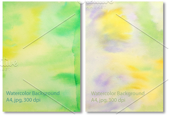 Green Yellow Watercolor Background in Textures - product preview 3