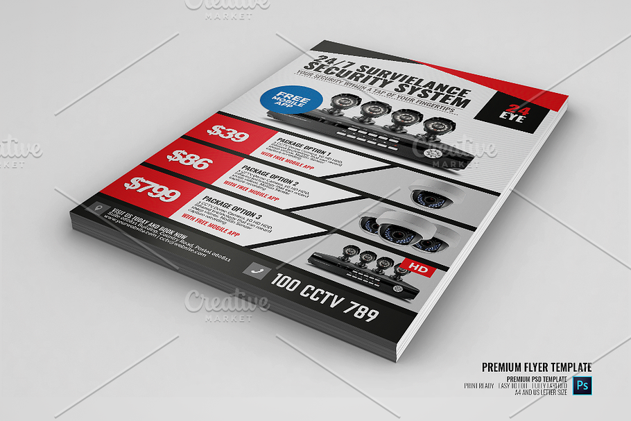 CCTV Promotional Product Flyer in Flyer Templates - product preview 8