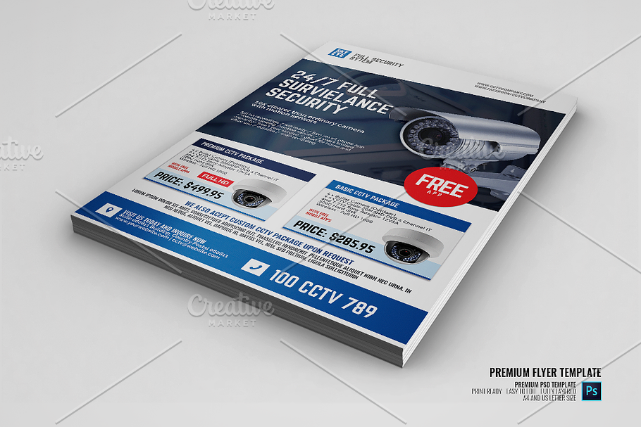 Surveillance Camera Shop Flyer in Flyer Templates - product preview 8
