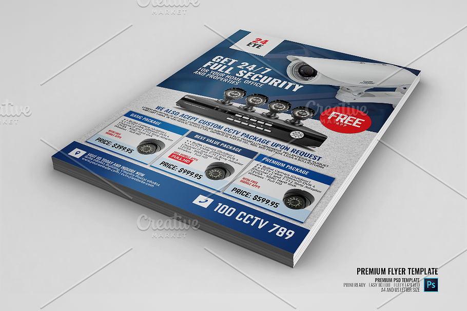 Security Camera CCTV Shop Flyer in Flyer Templates - product preview 8