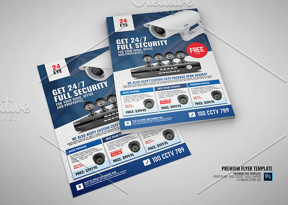 Security Camera CCTV Shop Flyer in Flyer Templates - product preview 2