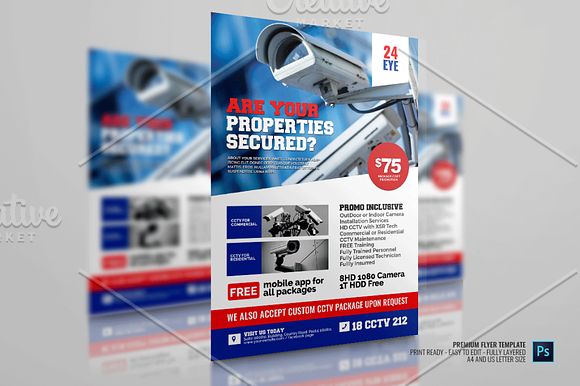 Security and Surveillance Camera in Flyer Templates - product preview 2