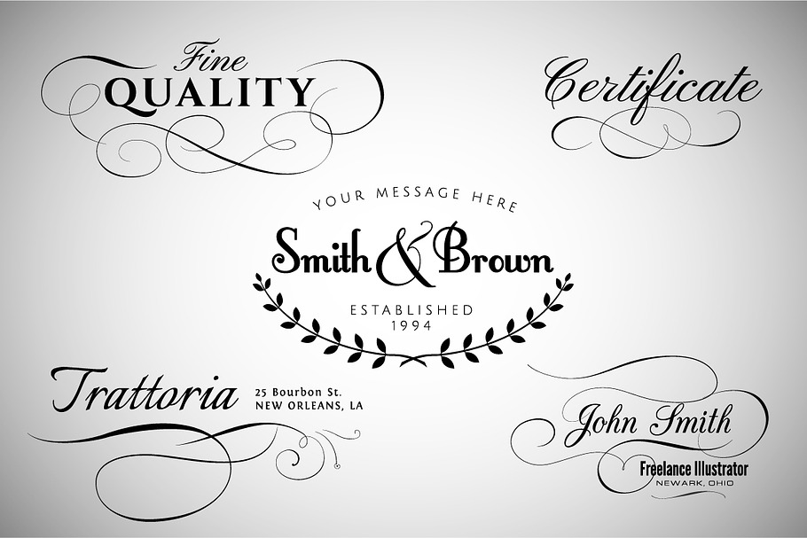 Calligraphic design elements vol.2 in Illustrations - product preview 8