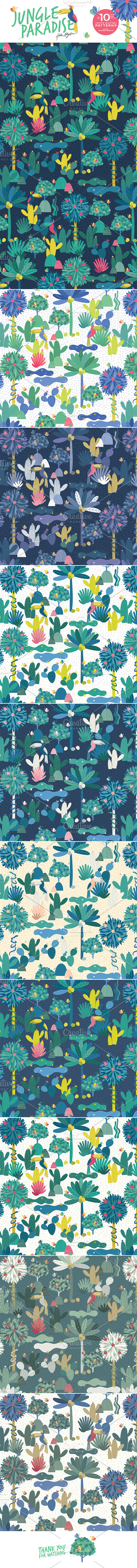Jungle Paradise vector pattern in Patterns - product preview 13