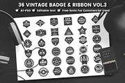 36 VINTAGE BADGE & RIBBON Vol.8