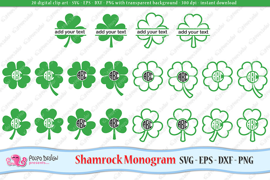 Shamrock Monogram SVG