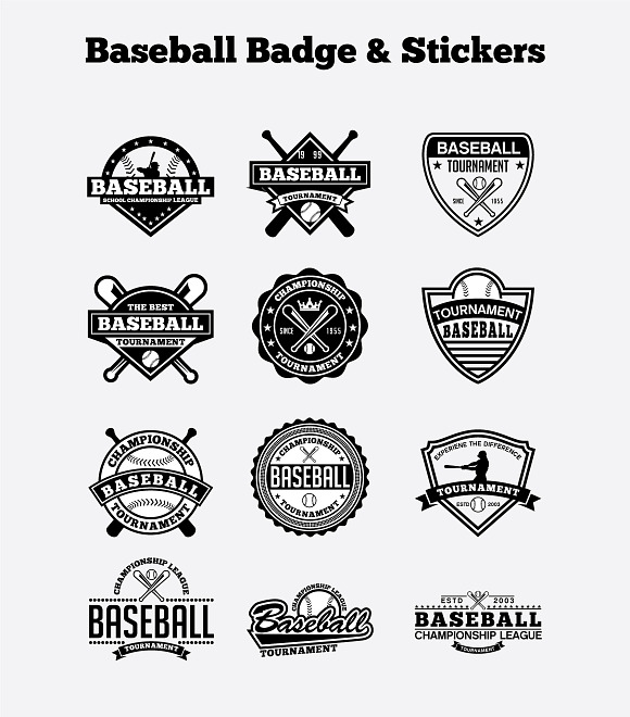 SPORTS BADGES AND LOGO BUNDLE in Logo Templates - product preview 1