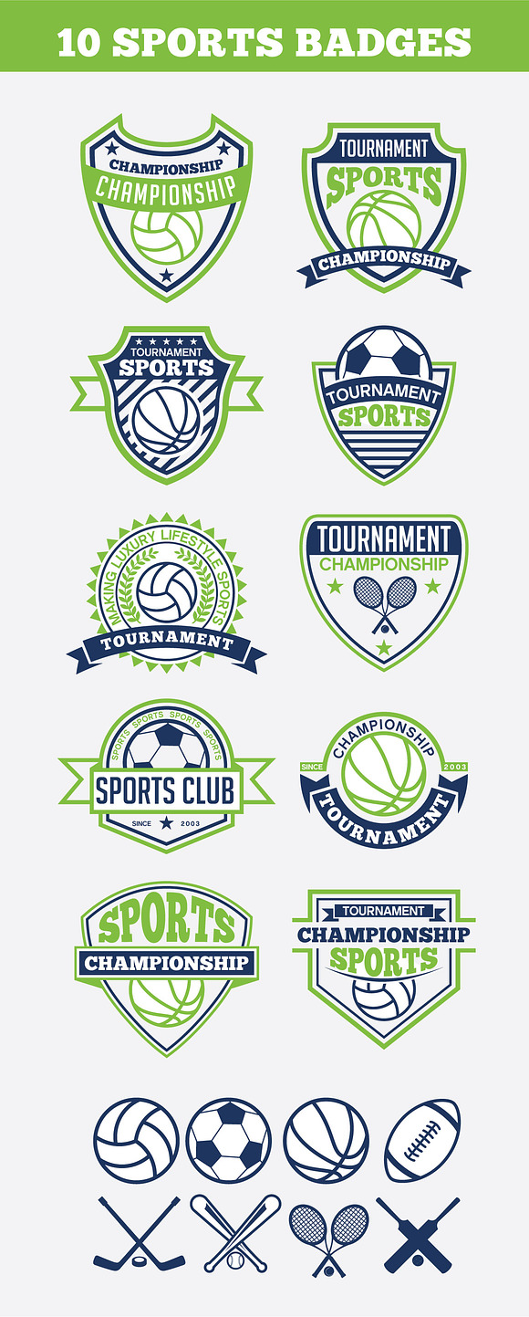 SPORTS BADGES AND LOGO BUNDLE in Logo Templates - product preview 23