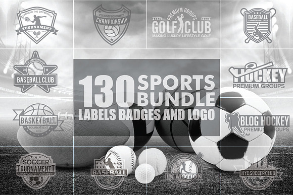 SPORTS BADGES AND LOGO BUNDLE in Logo Templates - product preview 30
