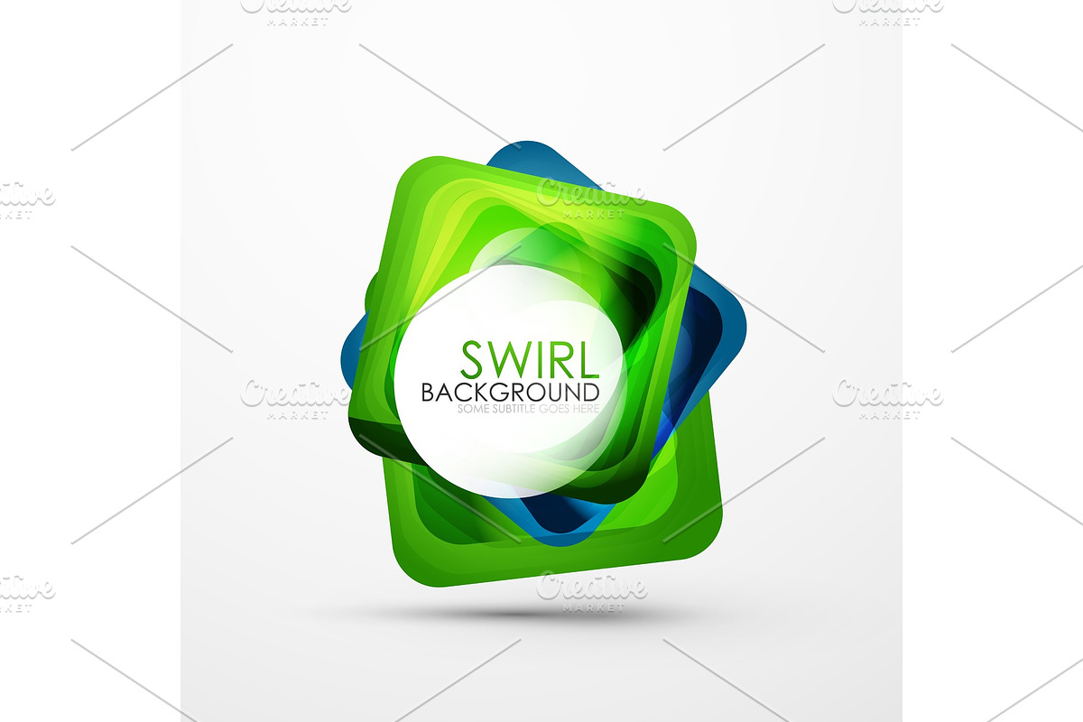 Square swirl abstract banner in Illustrations - product preview 8