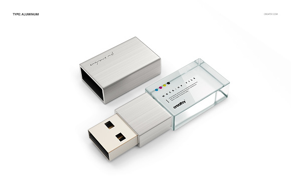 Acrylic USB Drive Mockup Set in Product Mockups - product preview 5