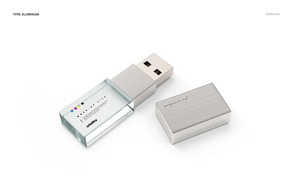 Acrylic USB Drive Mockup Set in Product Mockups - product preview 7
