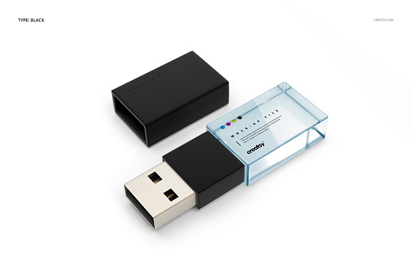 Acrylic USB Drive Mockup Set in Product Mockups - product preview 9