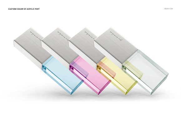 Acrylic USB Drive Mockup Set in Product Mockups - product preview 12