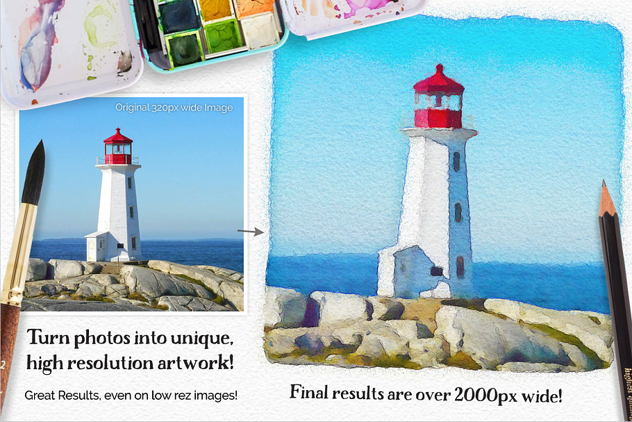 Vibrant Watercolor Photo Effect Kit in Photoshop Plugins - product preview 8
