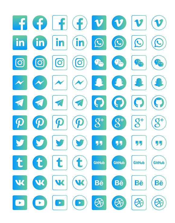 Social Media Icon Set in Graphics - product preview 1
