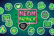 Neon St Patricks Day Sticker Pack