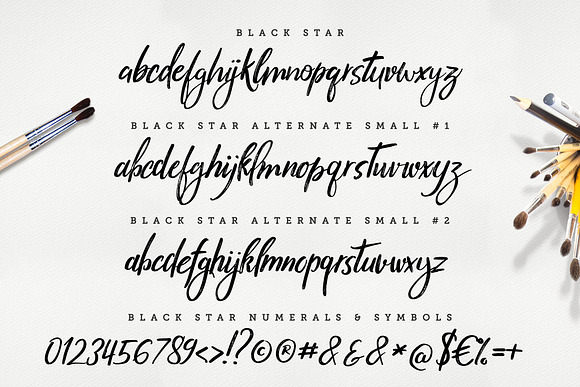 Black Star : 3 Sets + Sans in Script Fonts - product preview 12