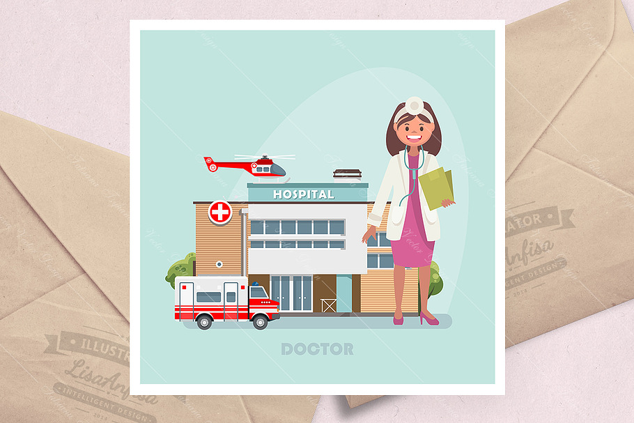 Vector illustration with doctor in Illustrations - product preview 8