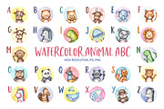Watercolor Animal ABC
