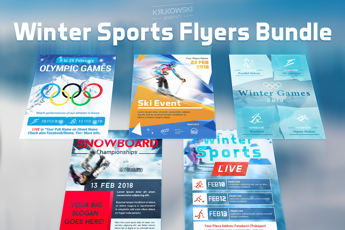 Winter Sports Flyers Bundle in Flyer Templates - product preview 8