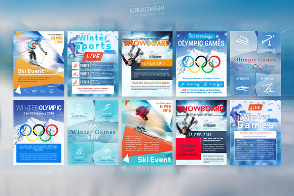 Winter Sports Flyers Bundle in Flyer Templates - product preview 6