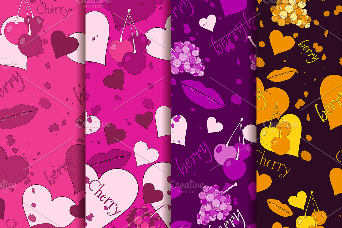 Seamless romantic pattern set in Patterns - product preview 8