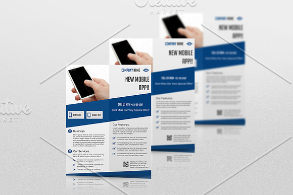 Mobile App Flyer V769 in Flyer Templates - product preview 1