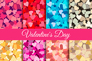 Seamless pattern set with hearts