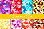 Seamless pattern set with hearts