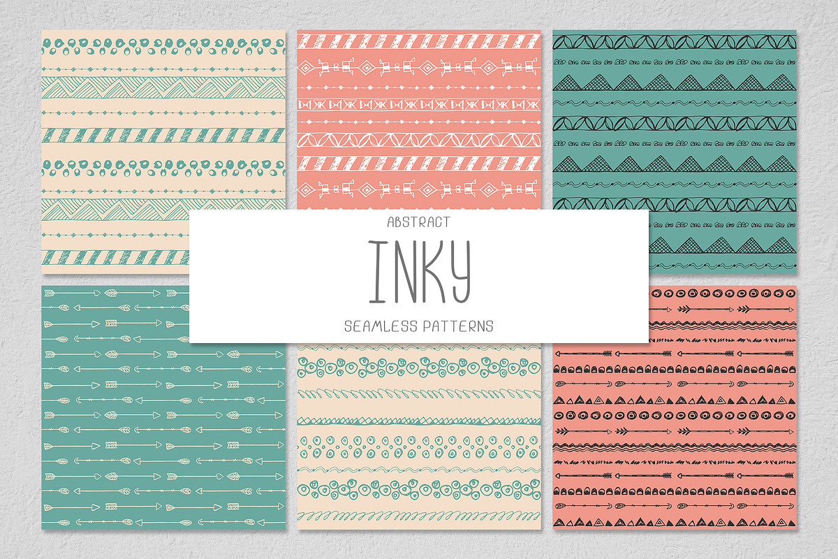 6 INKY seamless patterns in Patterns - product preview 8