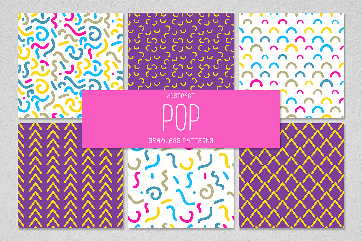 6 POP seamless patterns in Patterns - product preview 8