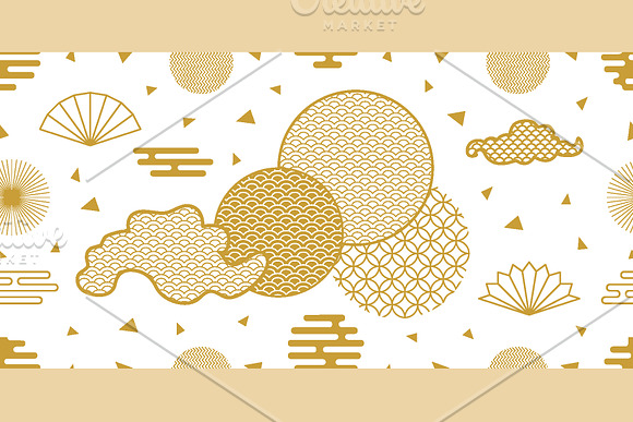 Golden Origami Animals and Flowers in Patterns - product preview 2