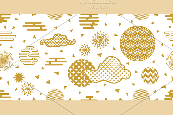 Golden Origami Animals and Flowers in Patterns - product preview 5