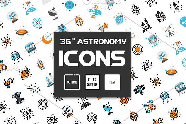 36x3 Astronomy icons