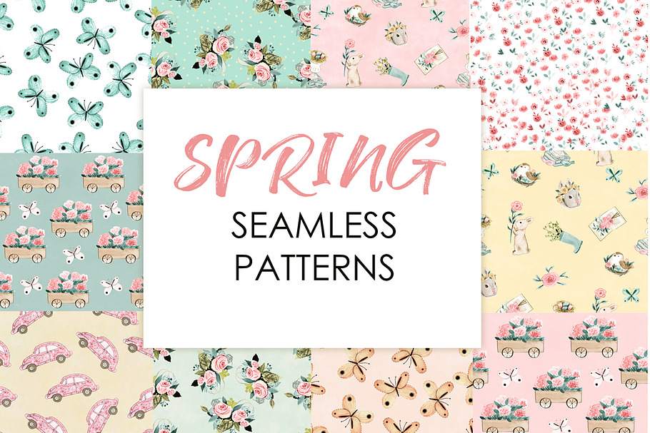 SPRING SEAMLESS PATTERN in Patterns - product preview 8
