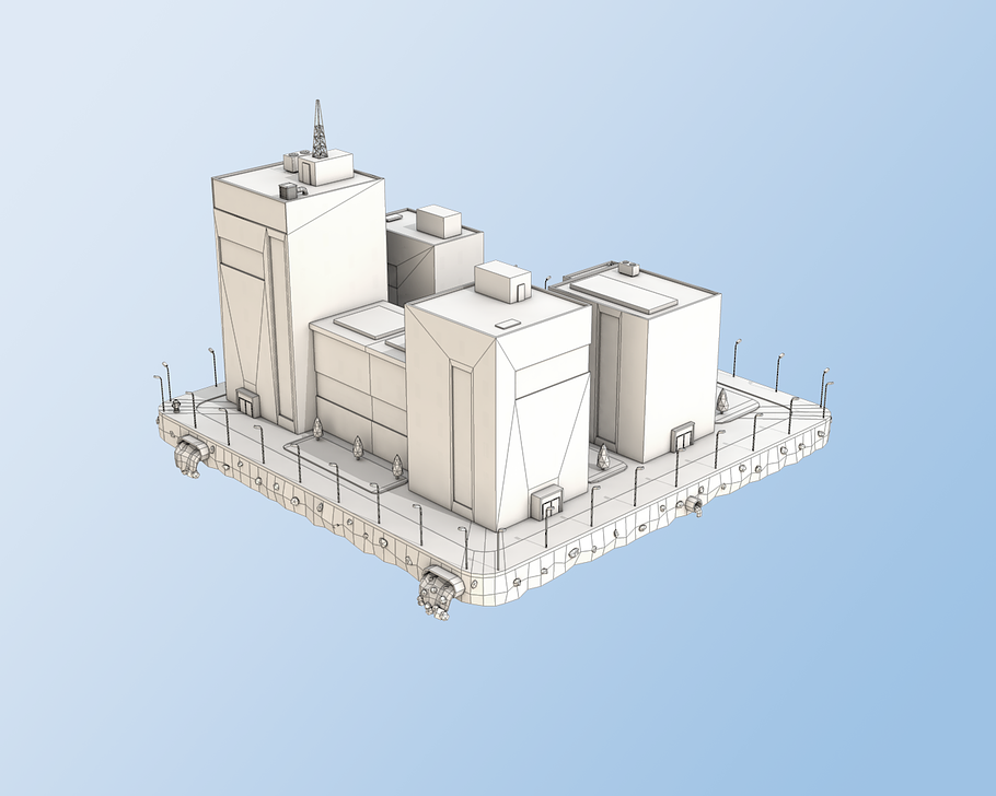 Low Poly City Block Office Buildings in Architecture - product preview 5