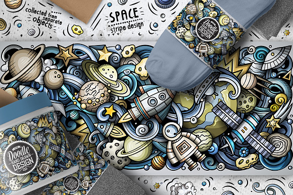Space Cartoon Doodle Big Pack in Illustrations - product preview 5