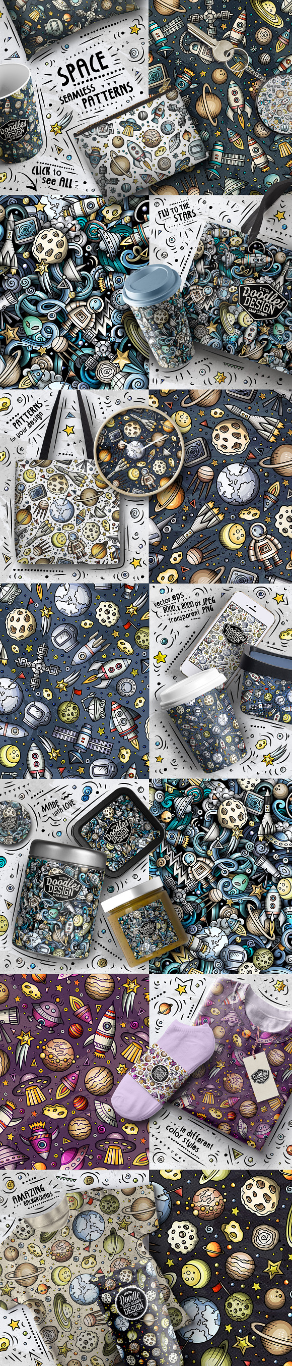 Space Cartoon Doodle Big Pack in Illustrations - product preview 7