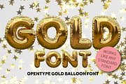 Gold foil balloon font