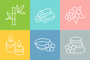 Set of spa and recreation icons.