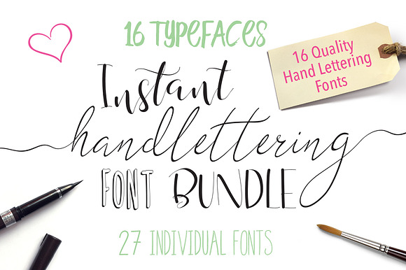 Font Bundle - Instant Hand Lettering in Scrapbooking Fonts - product preview 11