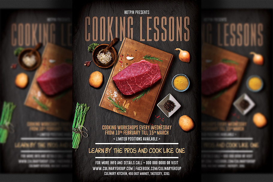 Cooking Lessons Flyer Template in Flyer Templates - product preview 8