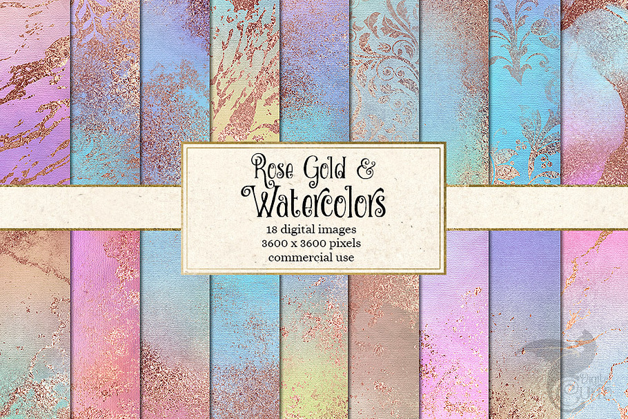 Rose Gold and Watercolor Textures