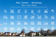 Real Estate & Buildings Line Icons