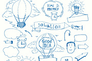Creative doodles thinking elements